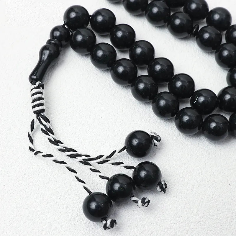Light luxury acrylic beaded rosary bracelet ornament in six colour options