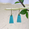 Geometric natural stone and crystal earrings with gold or silver hook in lapis lazuli colourway