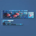 130-piece PBT keycap set with rose side-carved transparent legends for mechanical keyboards