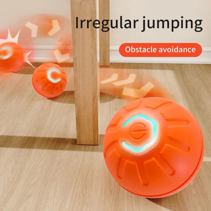 Smart dog toy ball 42mm USB automatic moving bouncing electronic pet toy in blue