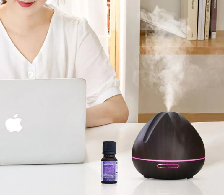 500ml air humidifier aromatherapy machine in dark wood or light wood with AU EU UK or US plug