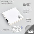 Square white checkered paper diary with decorative cover and two sticker sheets.