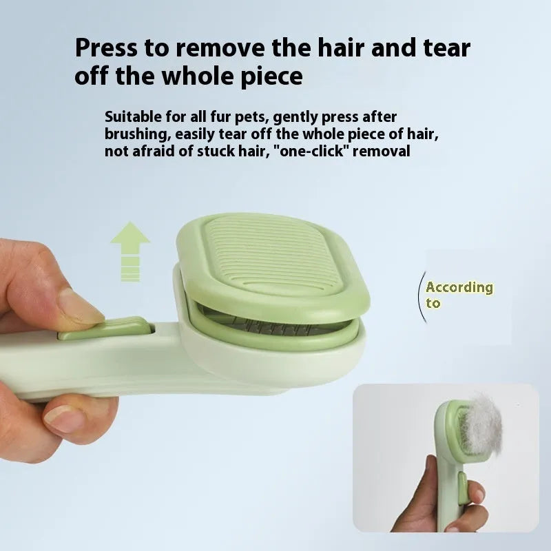 Large pet grooming comb for cats and dogs in light green, pink or light grey colour options