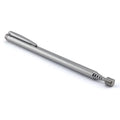 Stainless steel retractable magnetic pickup tool extended to 53cm with permanent magnet head on black background