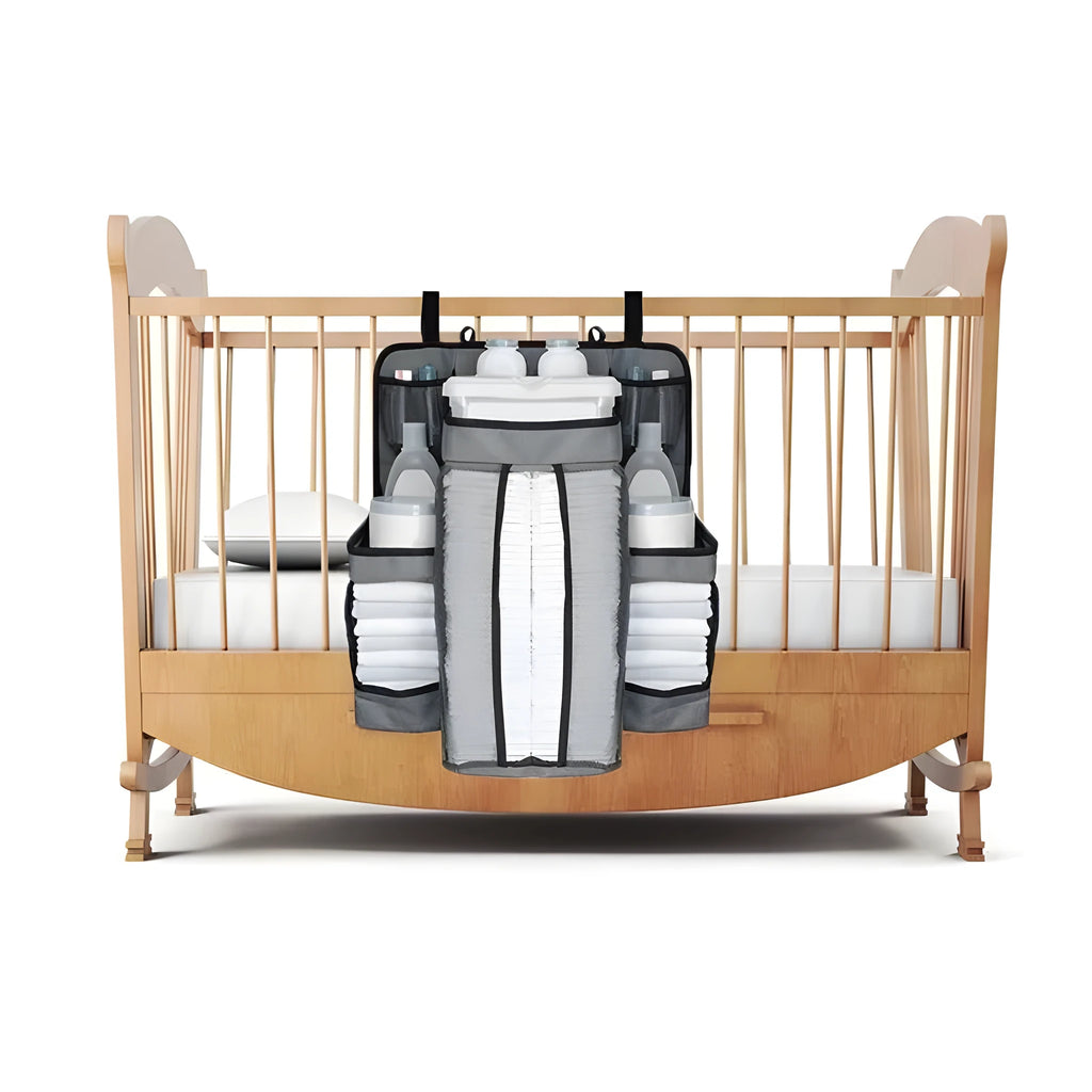 Baby bed crib storage bag in TC oxford cloth with PP board insert, free height adjustment