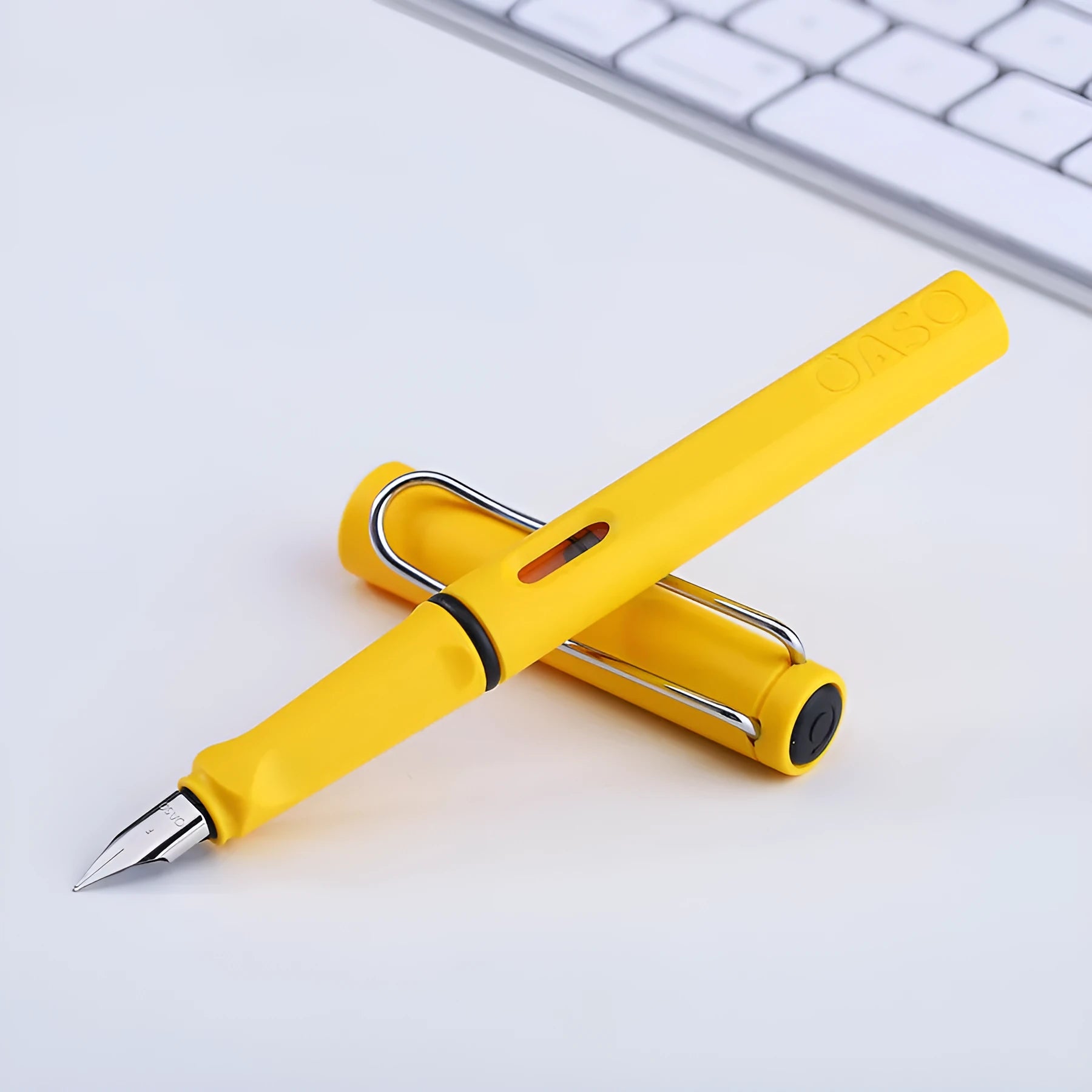 0.5mm ink sac pen with plastic body and steel nib in multiple colour options