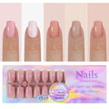 Nude seamless wear armour nail stickers removable set showing colour variations 01 through 08