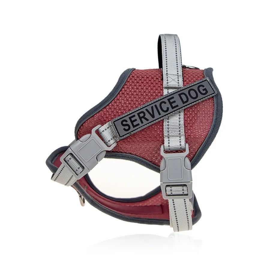 Colourful reflective dog harness with anti-strangulation design in camouflage patterns