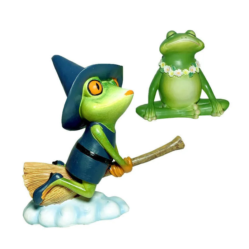 European style Magic Yoga Frog home ornament in RDW123 colour on a shelf