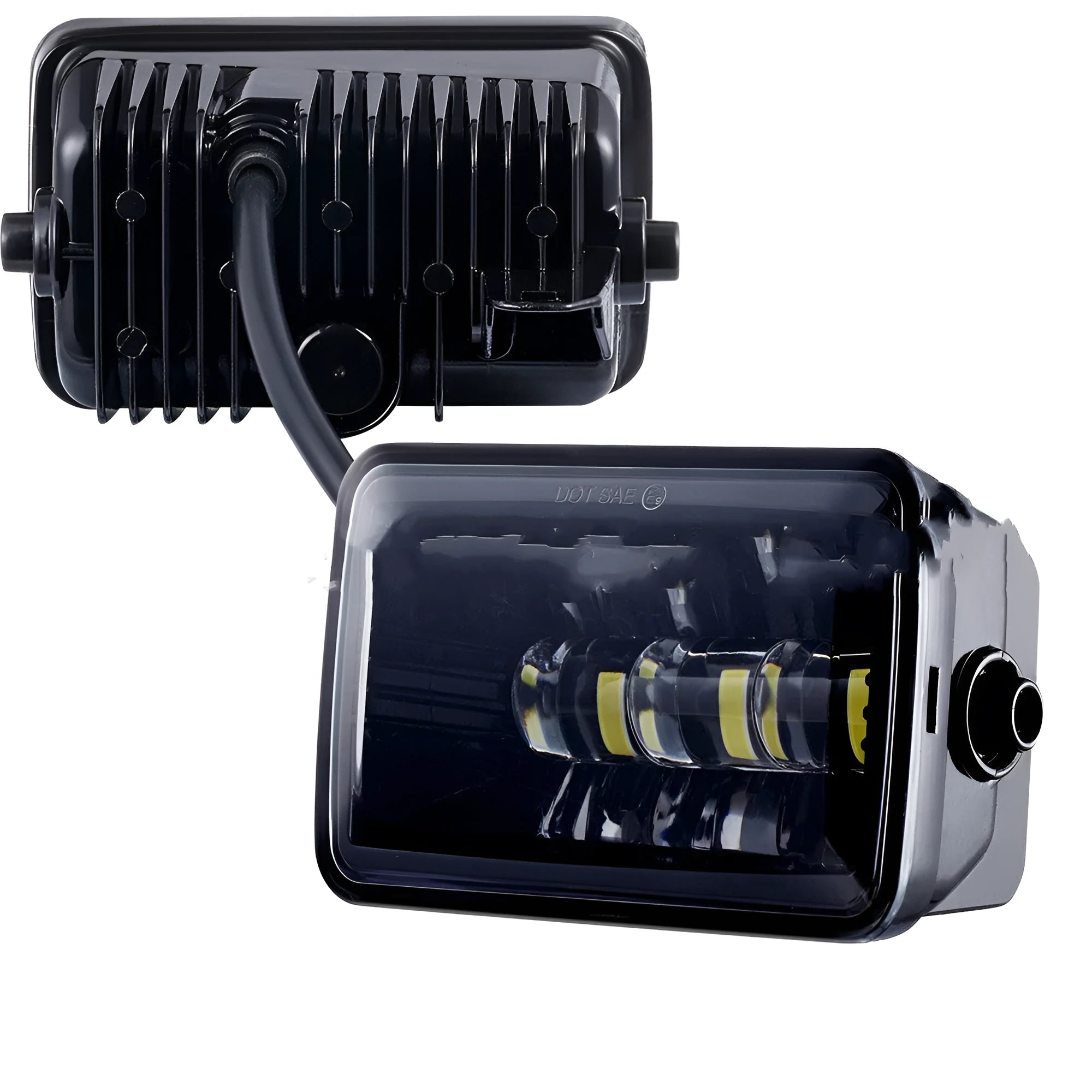 Square black LED fog light for 2015-2017 Ford F150 with die-cast aluminium housing