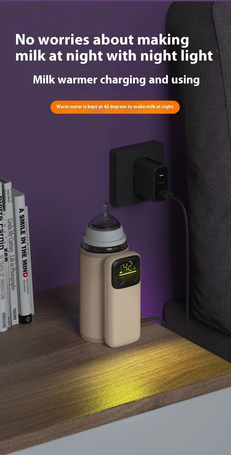 Baby bottle insulation cover with heating function and 8000mAh fast charging battery