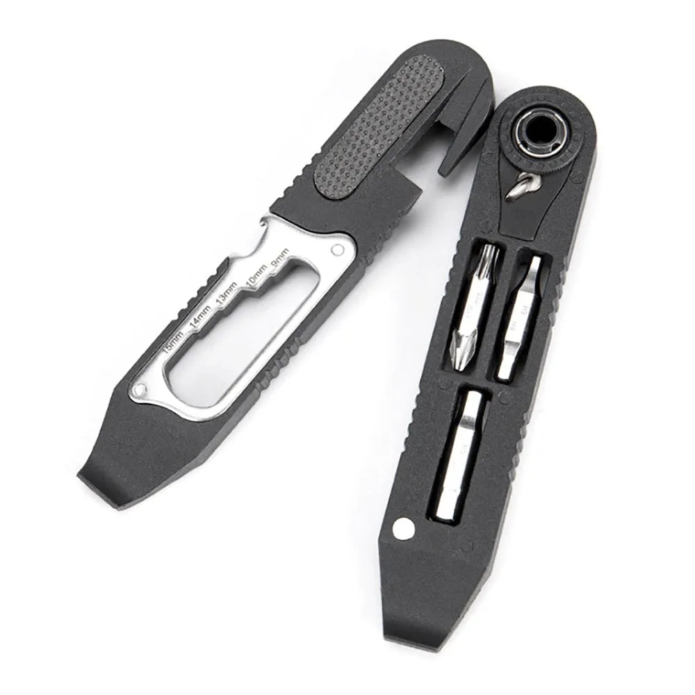 Multifunctional pry tire bar ratchet wrench in nylon tool steel, colour TL-TS02, specification TS02, for bicycle repair and carrying.