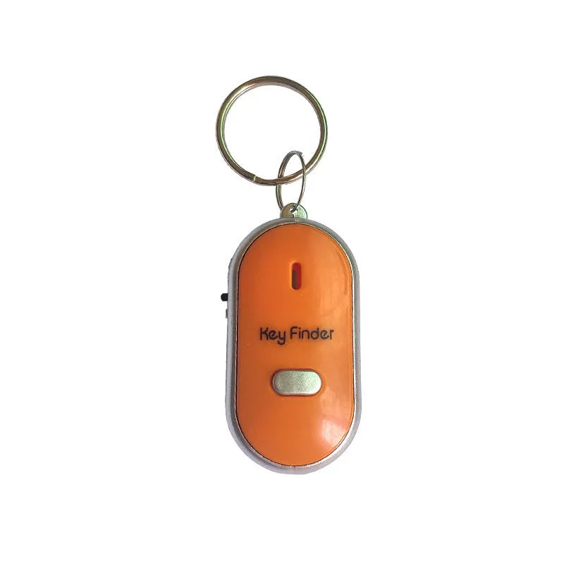 Oval plastic key finder pendant in five colour options: red, blue, white, black, and orange.