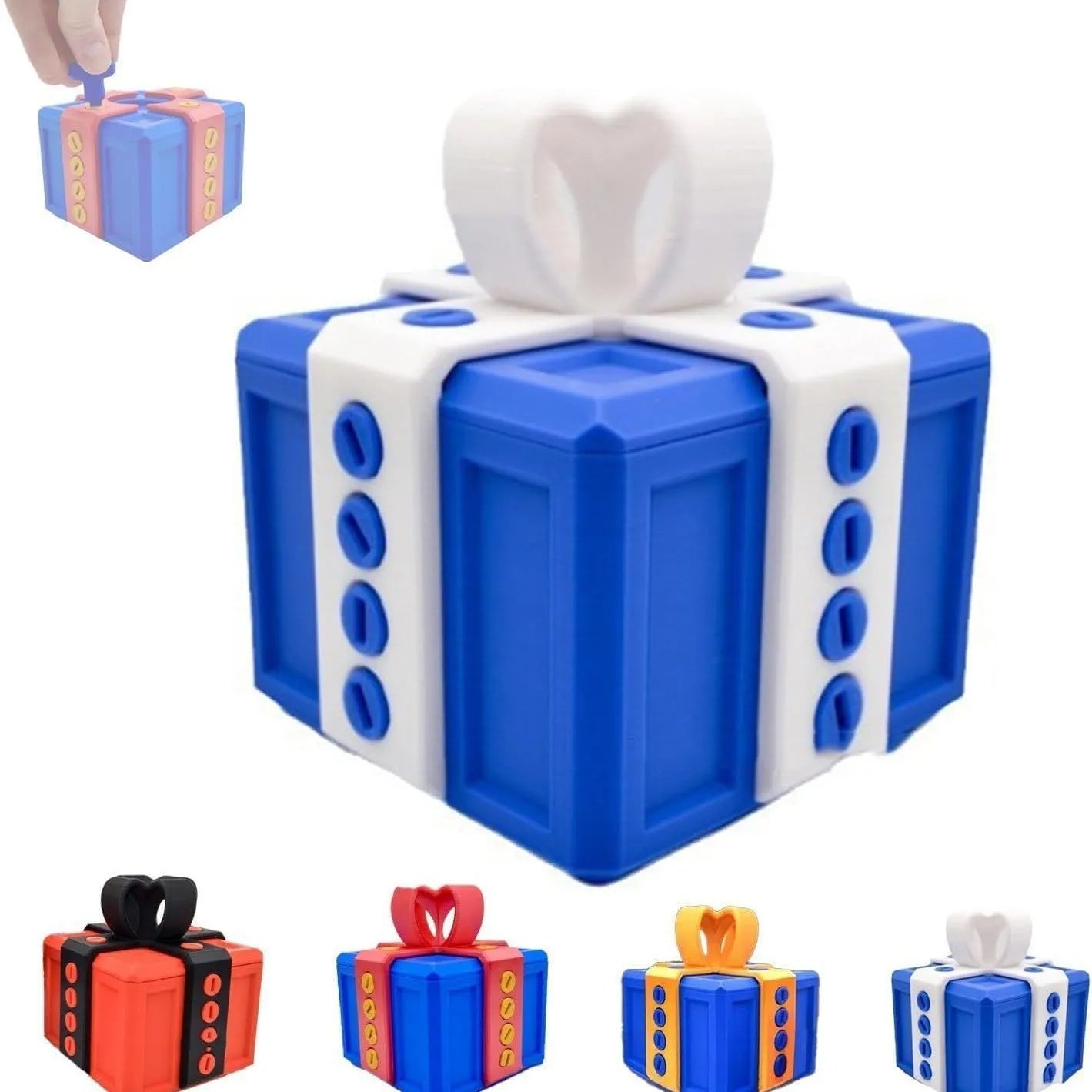 Christmas spoof middle finger gift box, 5cm plastic novelty toy in black and gold