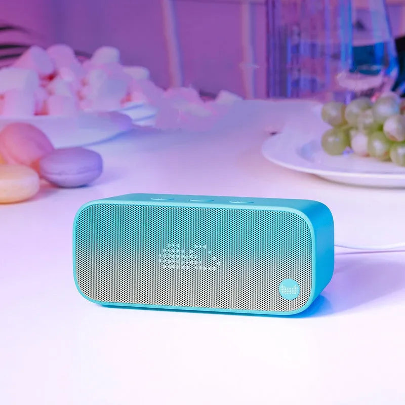 AI intelligent WiFi speaker in plastic bookshelf enclosure with front-firing speakers