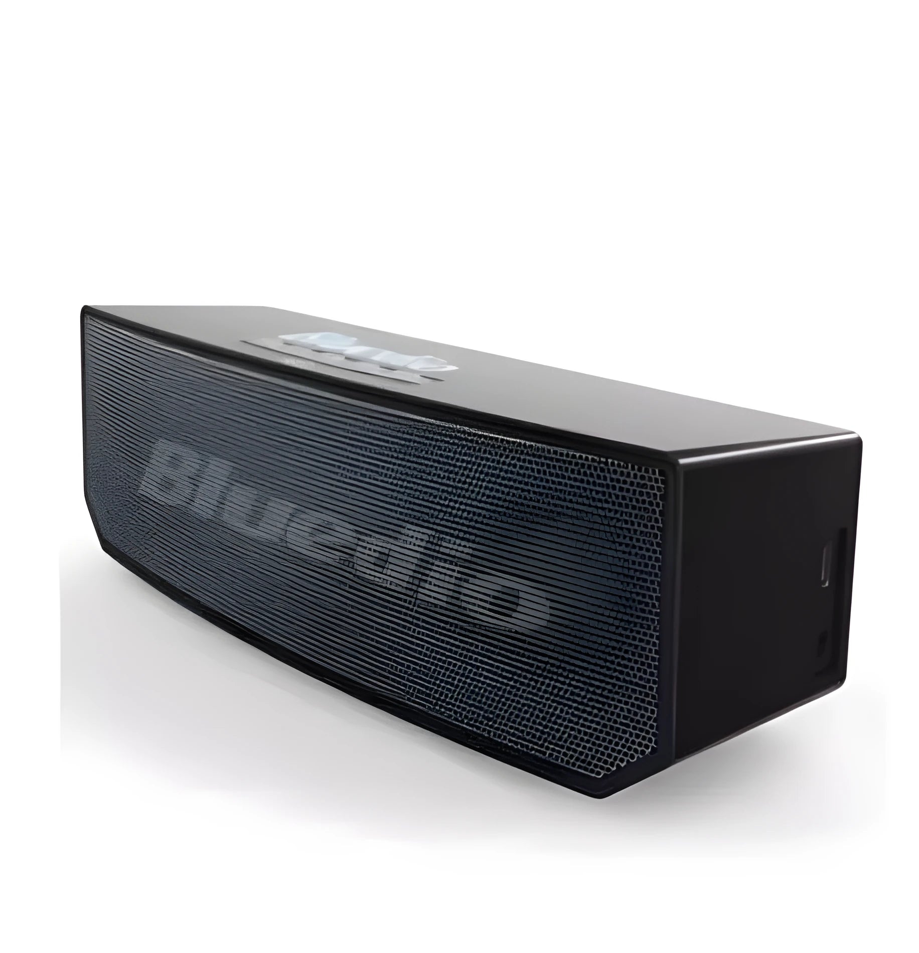 Black BS-6 Bluetooth cloud smart speaker showing front grille and compact rectangular design.