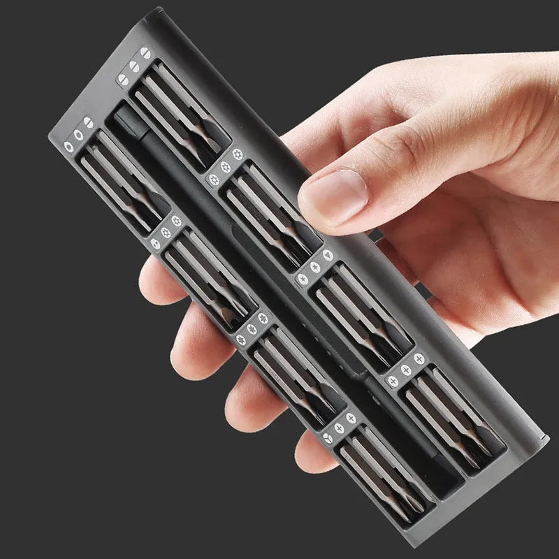 49-in-1 magnetic precision screwdriver set for mobile phone repair in a storage case.