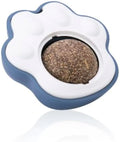 Blue, green, and pink edible vine catnip balls for cats, shown as dental chew and play toys.