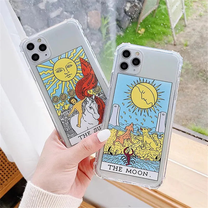 Mythology comic design phone case in sun colour for iPhone with graffiti cartoon artwork