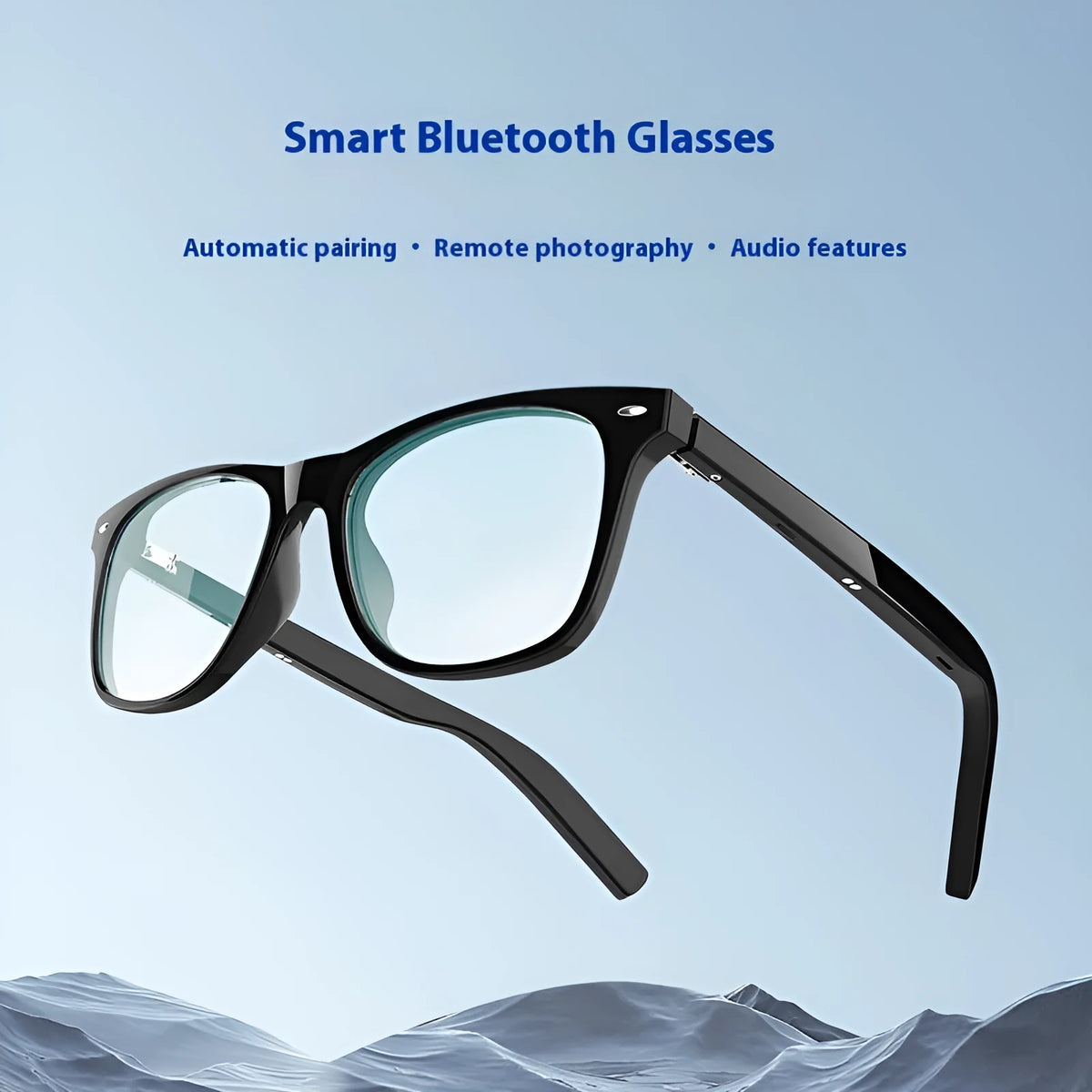 G05 Bluetooth glasses with head-mounted touch control, 145mm screen, PC frame, and 75 mA battery