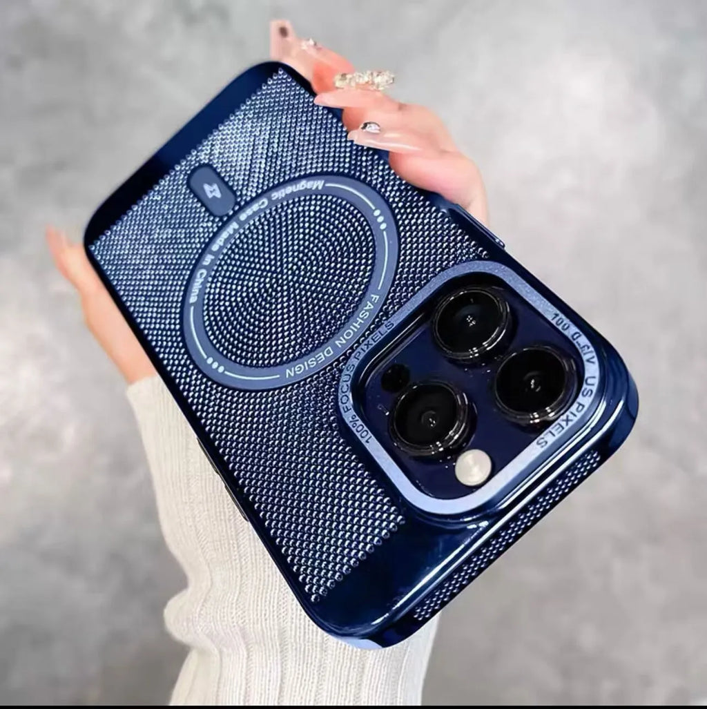 Electroplated magnetic iPhone case in multiple colours with integrated heat dissipation