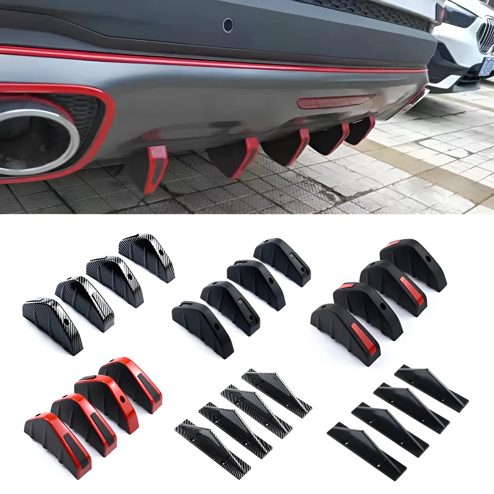 Triangular automotive rear spoiler in ABS plastic for general motors vehicles with mounting hardware