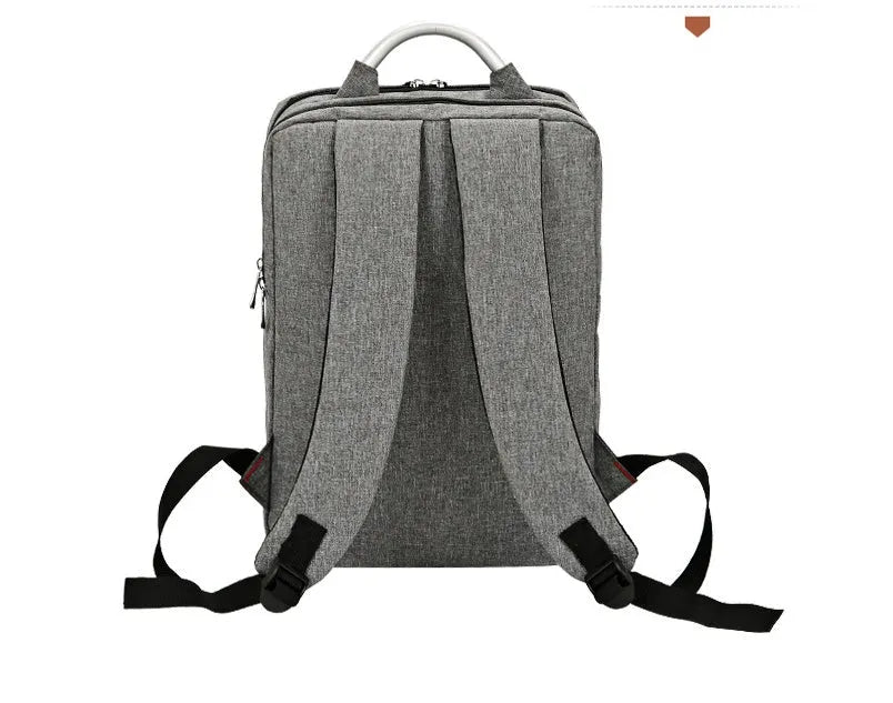 Double shoulder nylon laptop backpack for 15 inch notebook in black colour