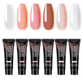 15ml pot of multi-color mixed nail solid model builder gel with lid off showing three color style options