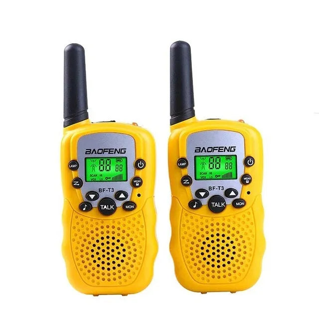 Child handheld walkie talkie set in various colours with channel display and antenna