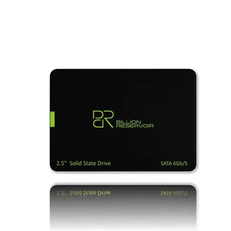 Personalised solid state drive with SATA 3.0 interface in black plastic housing showing capacity options
