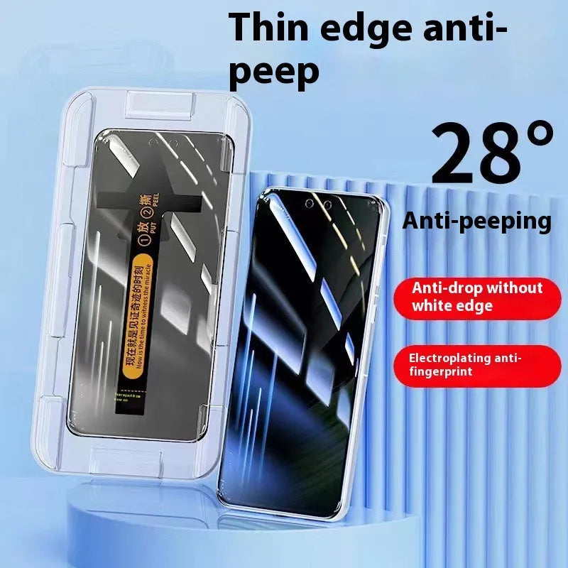 Curved edge glue tempered glass screen protector for Huawei Mate and P series, with HD and anti-peep options