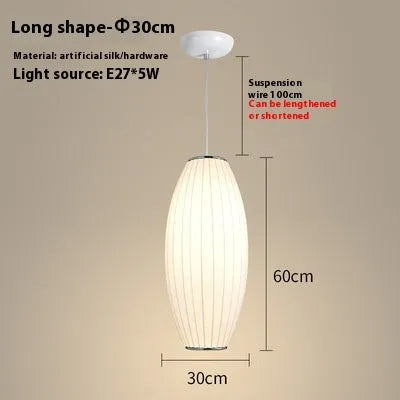 Fabric chandelier lantern lamp with iron frame, LED light source, available in multiple sizes from 30cm to 80cm