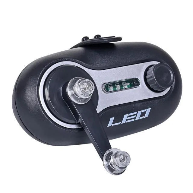 Fishing rod alarm with automatic signal lamp in blue or black colours for night fishing