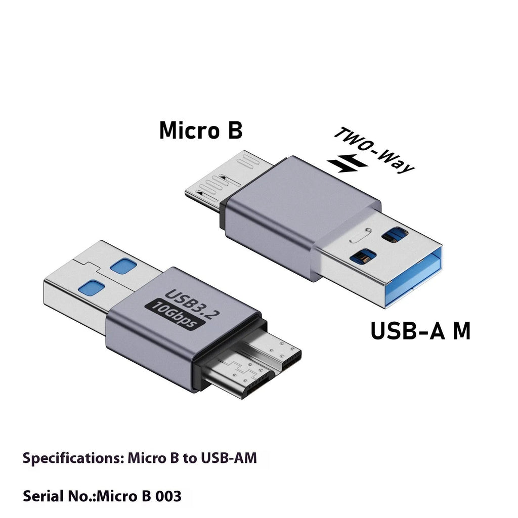 USB AM male to Micro-B male adapter for connecting legacy devices