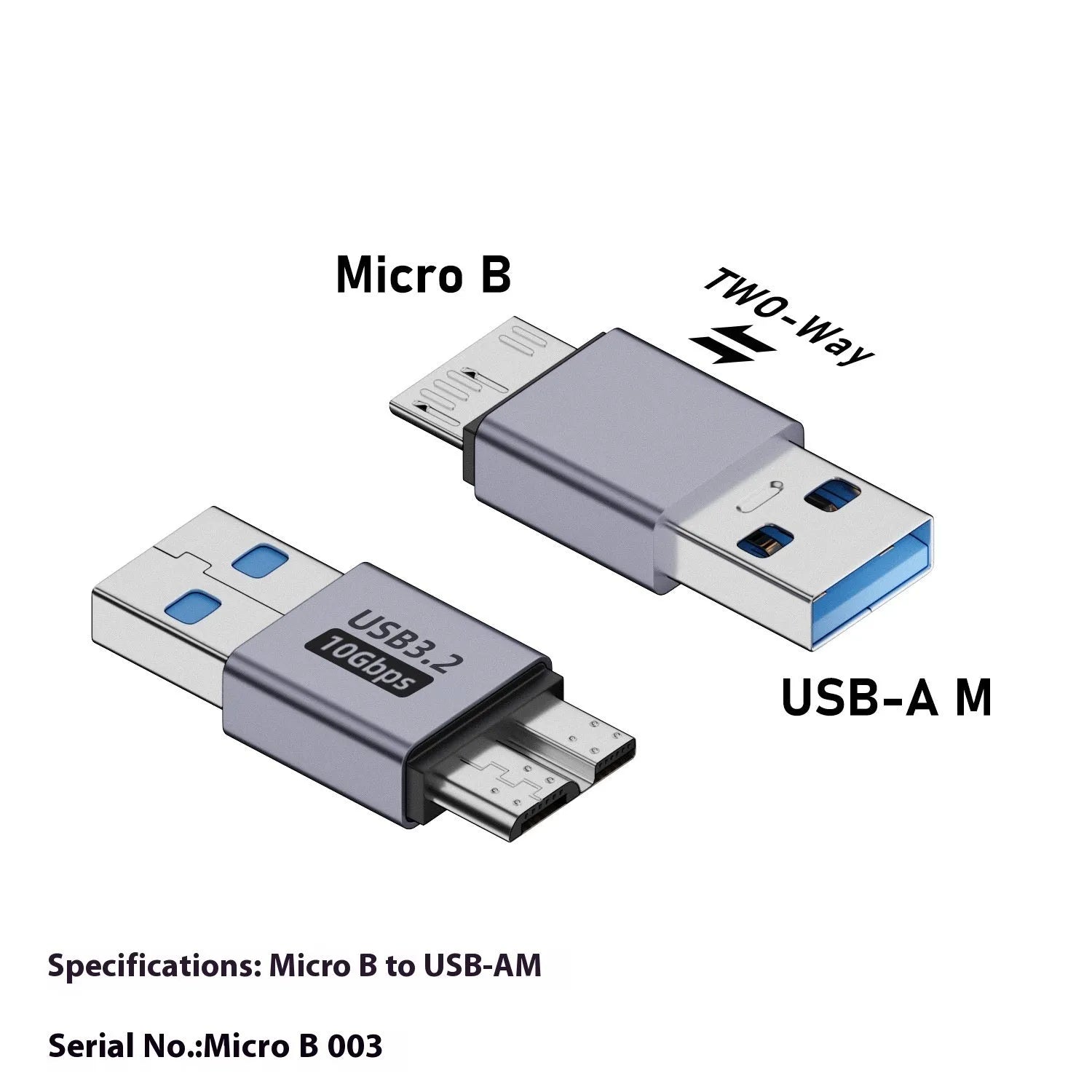 USB AM male to Micro-B male adapter for connecting legacy devices