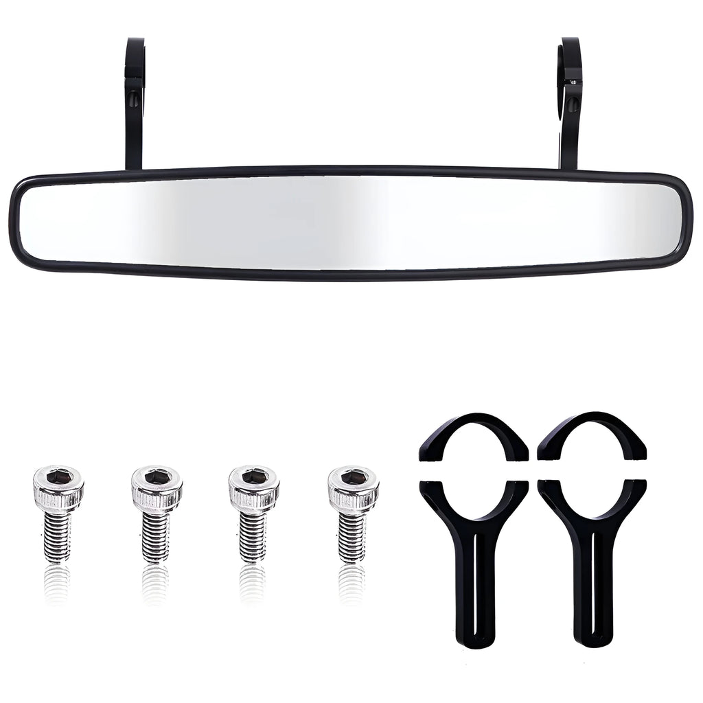 Black off-road wide-angle rearview mirror with 1.75 inch lens for RZR and Arctic Wildcat