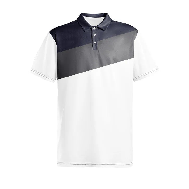 Men's loose fit short sleeve top with a colourful 3D digital printed pattern on the front.