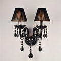 Double head crystal wall lamp, European style, 340mm diameter, 430mm height, 220V, black or white wall light