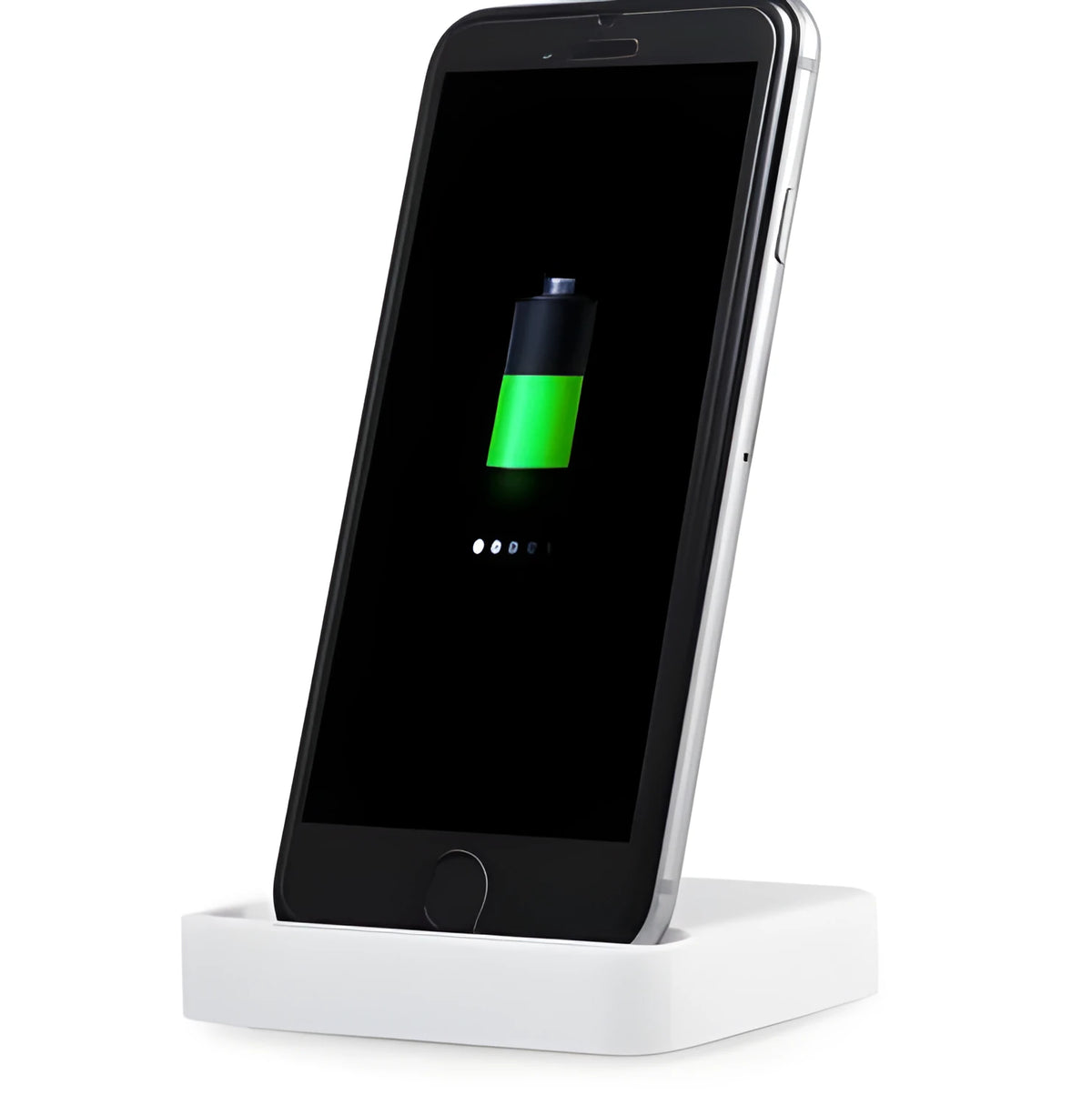 Portable 8 pin charging base dock for iPhone and iPod Touch, black or white, compact desk cradle