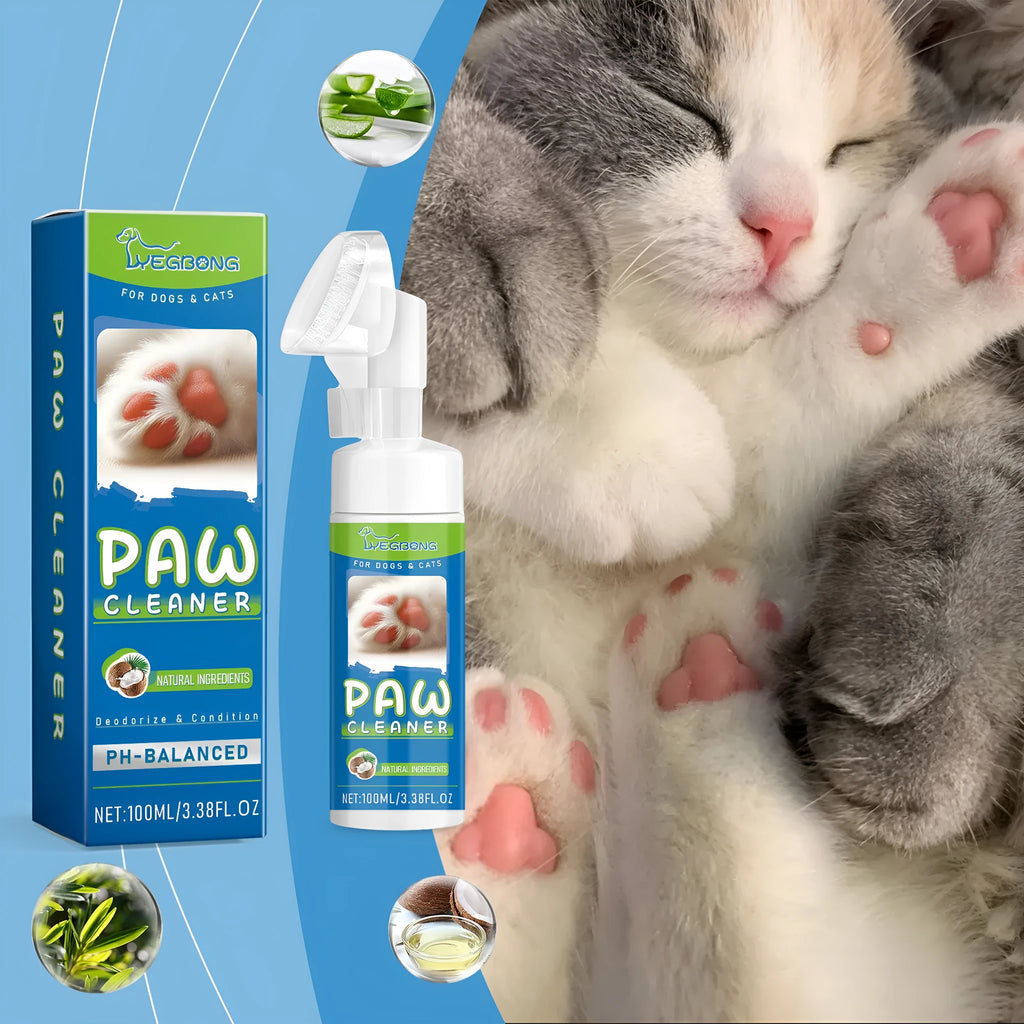 100ml pet foot cleaning foam for dogs and cats with camellia and aloe extracts