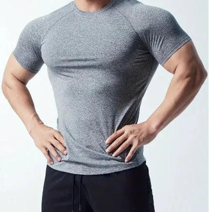 Casual round neck short sleeve t-shirt in quick-drying stretch fabric