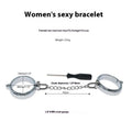 Silver zinc alloy handcuffs and footcuffs set with stainless steel bracelet for adult novelty use
