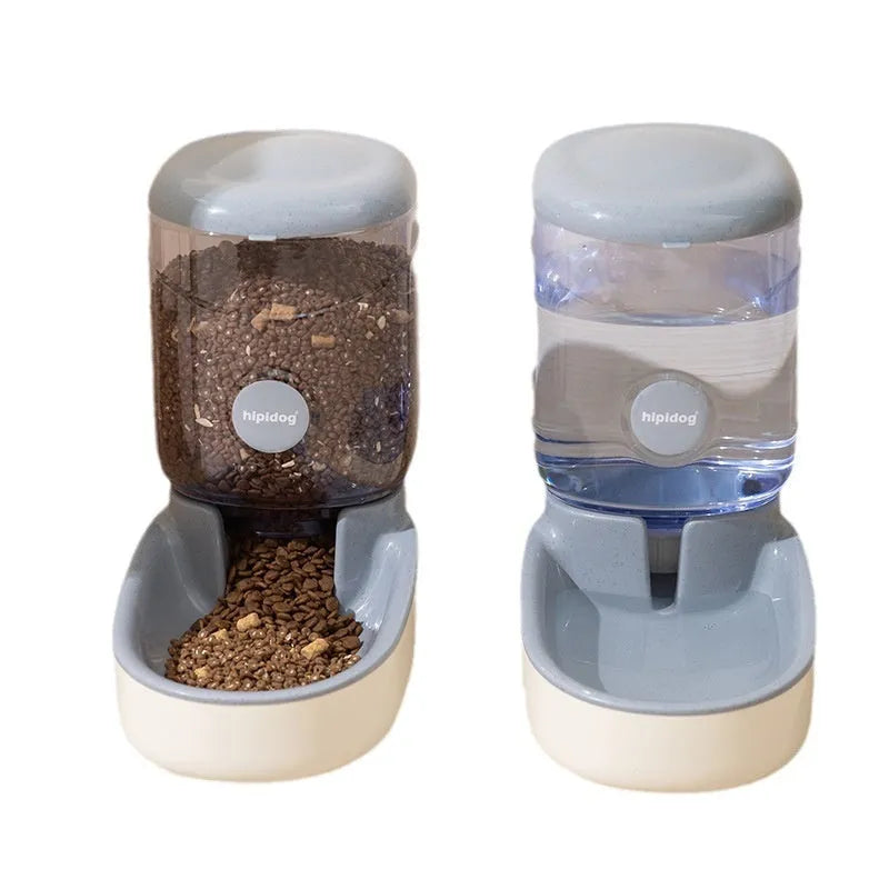 Grey automatic pet drinking fountain with 3.8L large capacity reservoir for cats and dogs.