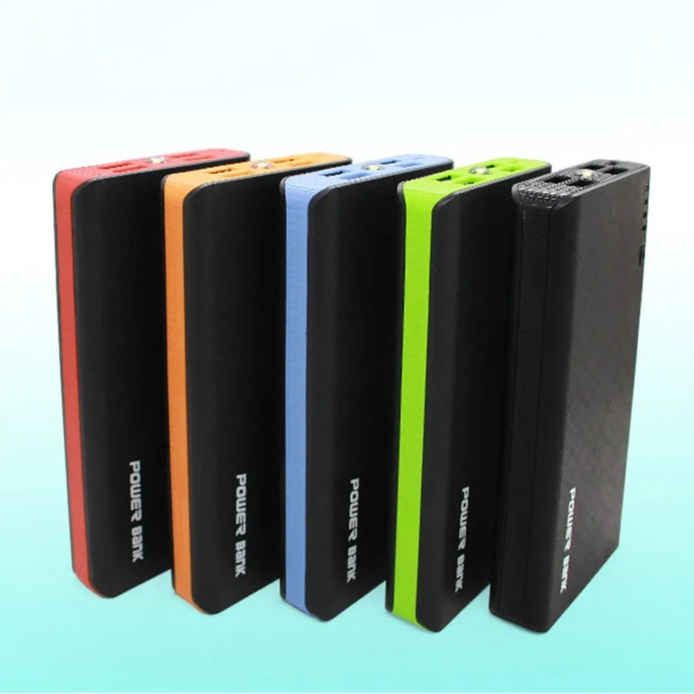 20000mAh 4U fast charging power bank in red, blue, green, yellow, and black colour options