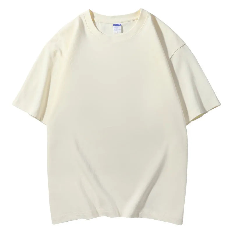 European style 300g cotton round neck T-shirt with printing pattern in multiple colour options