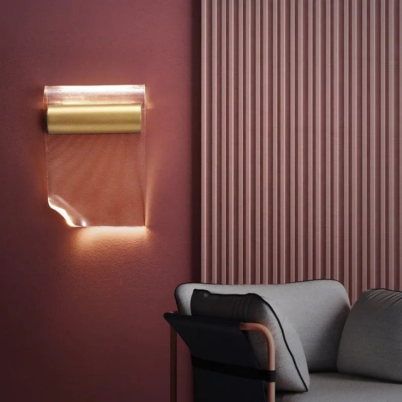 Simple wall lamp with acrylic shade and iron body, shown in left bend and right bend orientations.