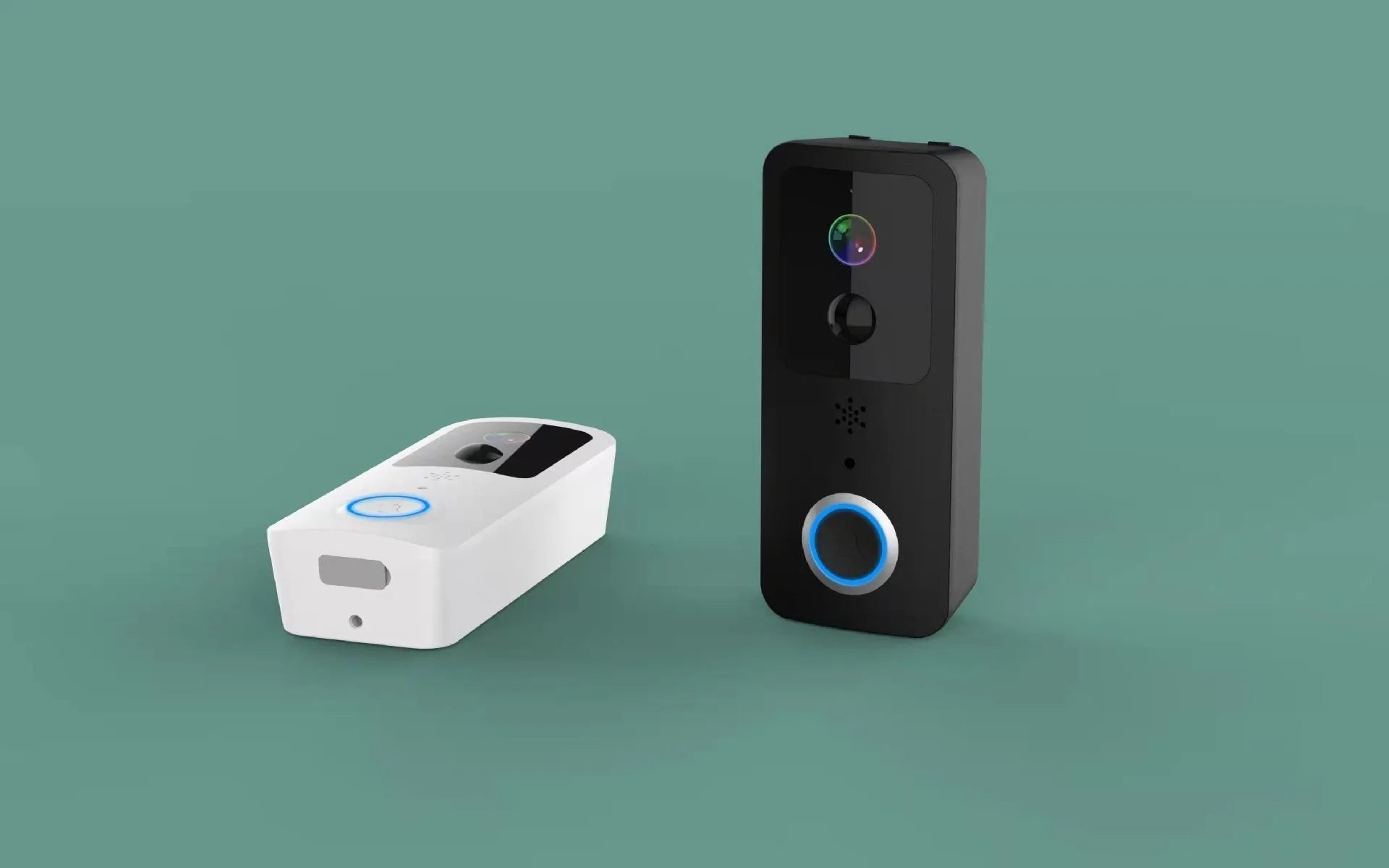 Smart waterproof HD visual doorbell intercom for front door security with rechargeable battery.