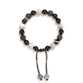 Black agate map stone volcanic bracelet diamond shape 10mm men 8mm women electroplated