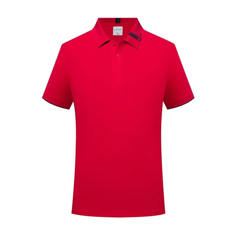 Breathable cotton blend short sleeve lapel polo shirt in light purple with fashion letter print