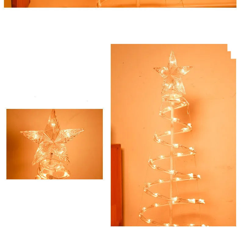 6FT LED spiral Christmas tree light set with remote control for indoor and outdoor decoration